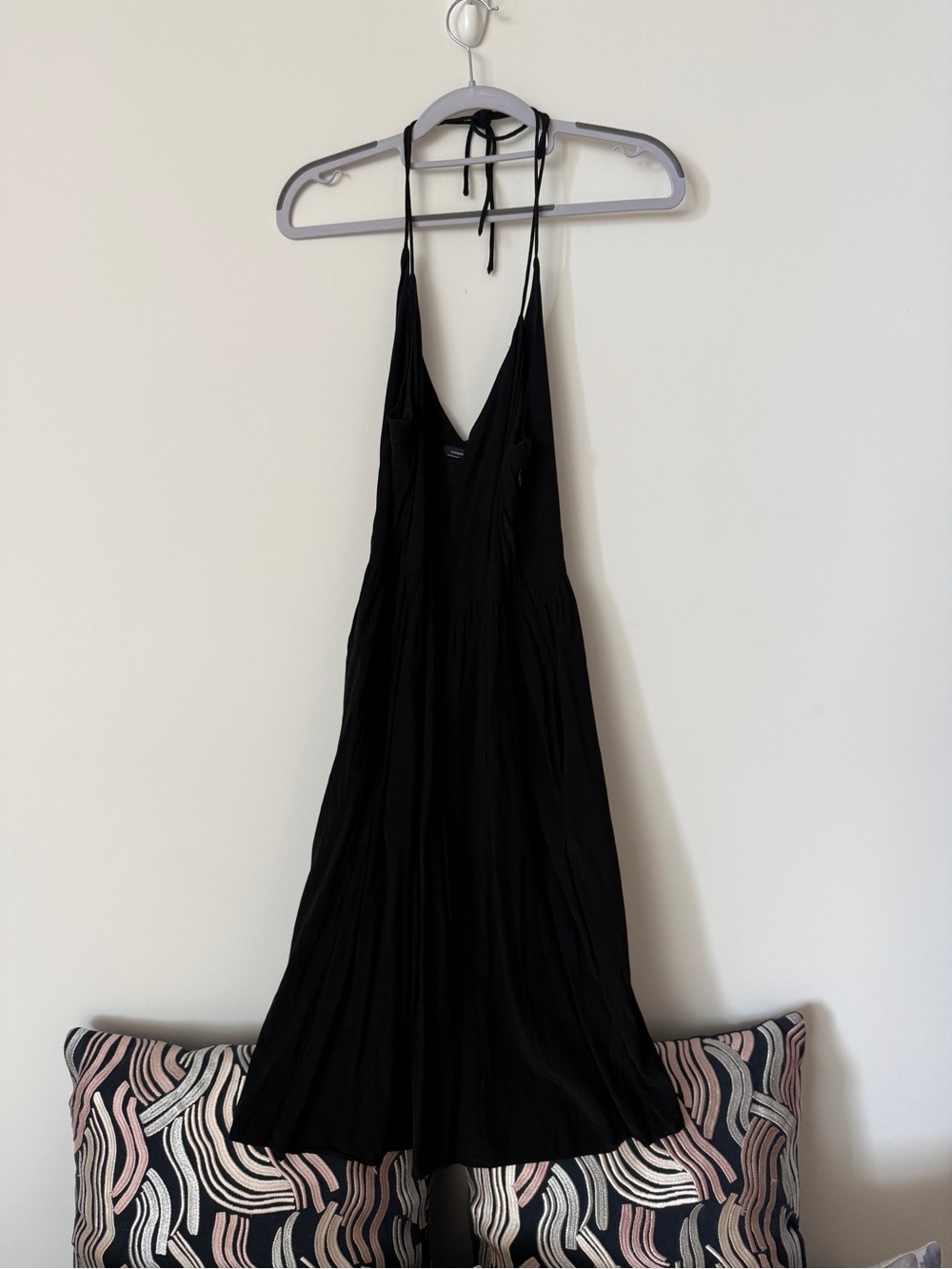 & Other Stories Black Halter midi dress